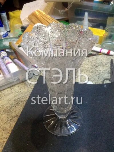 хрустальная ваза после реставрации