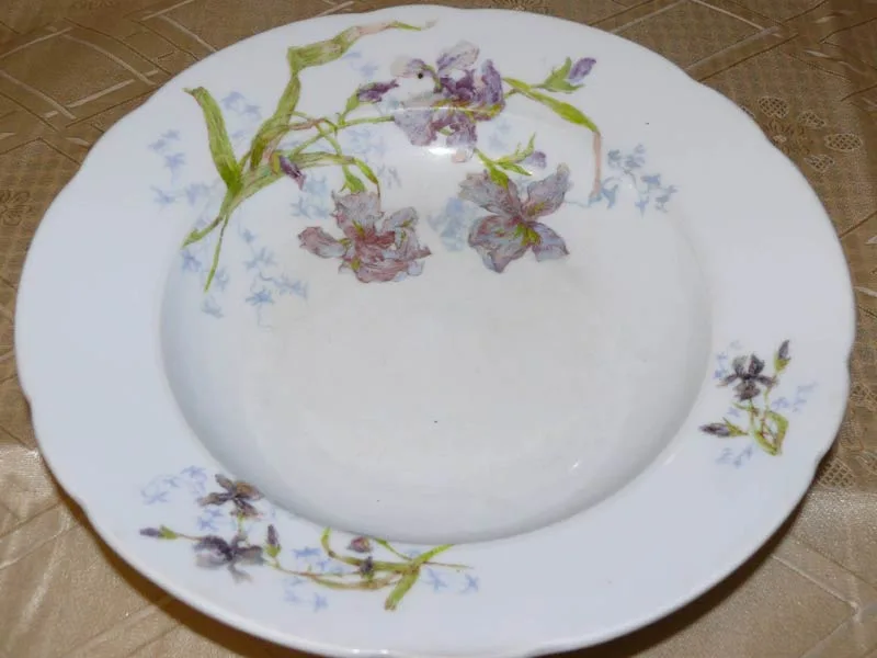 реставрация тарелки кузнецовского фарфора (после)